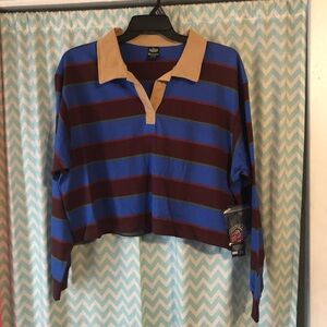 Stranger Things Netflix striped rugby polo cropped top XXL (20) NWT cosplay
